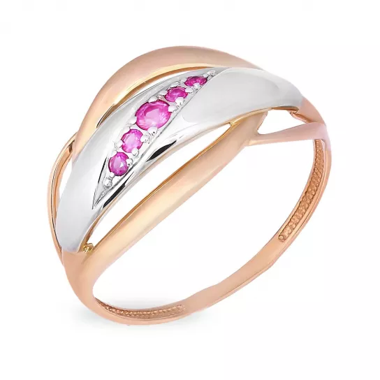 Кольцо с рубином из золота