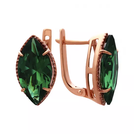 Серьги с изумрудом из золота