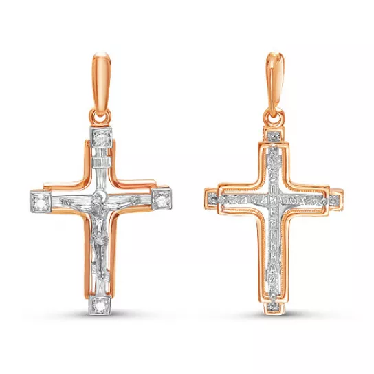 Крест с бриллиантами из золота