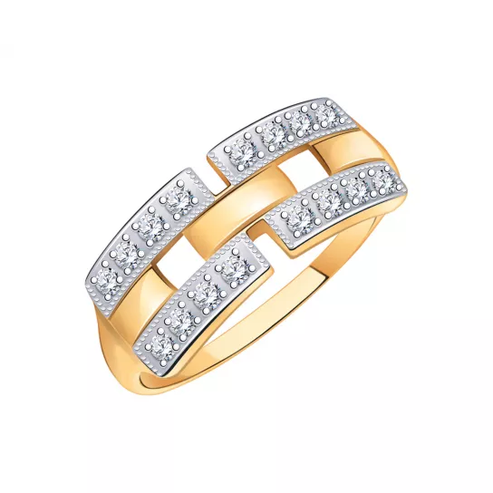 Кольцо с фианитом из золота