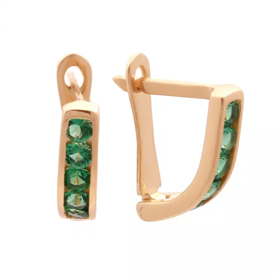 Серьги детские с фианитом из золота