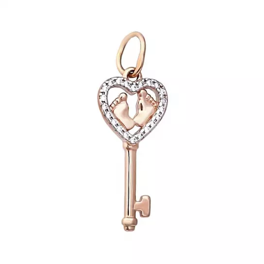 Подвеска с фианитом из золота