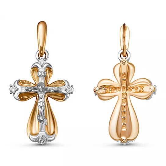 Крест с бриллиантами из золота