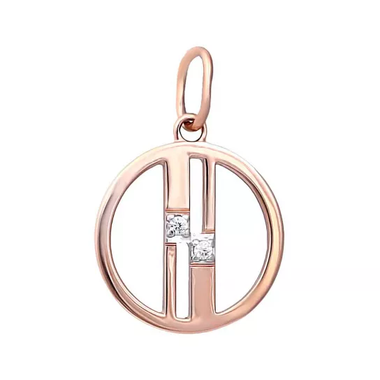 Подвеска с фианитом из золота