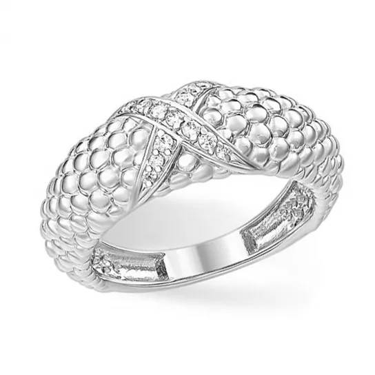 Кольцо с фианитом из серебра