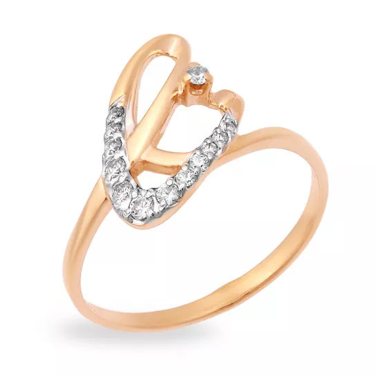 Кольцо с фианитом из золота