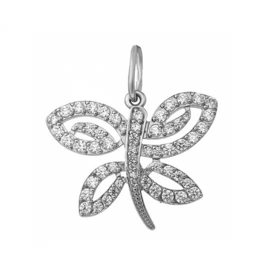 Подвеска с фианитом из серебра