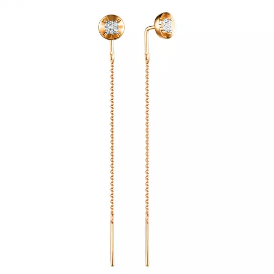 Серьги с бриллиантами из золота