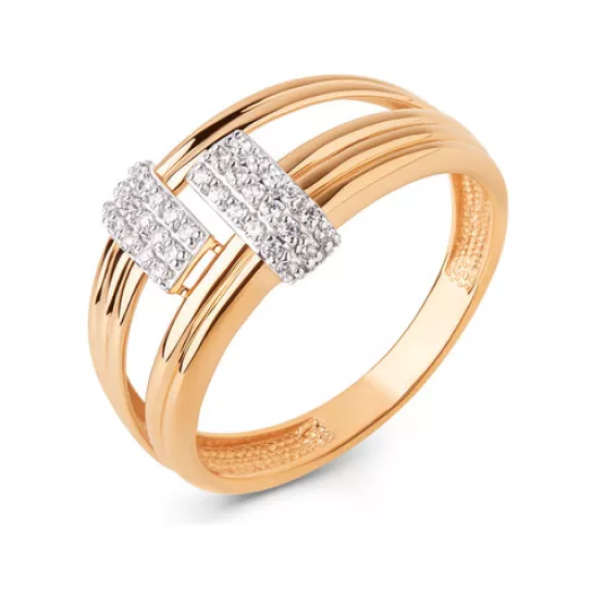 Кольцо с фианитом из золота