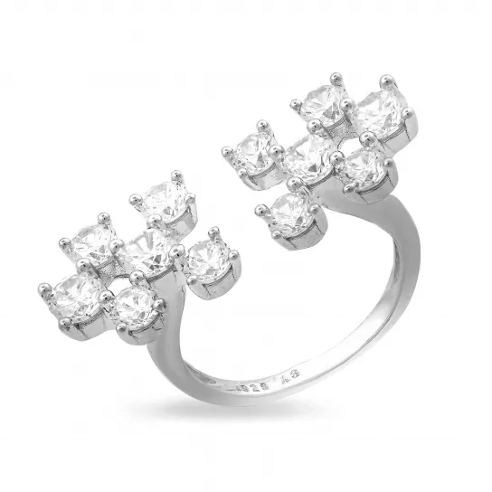 Кольцо с фианитом из серебра