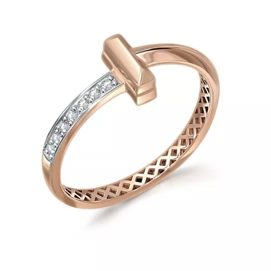 Кольцо с фианитом из золота