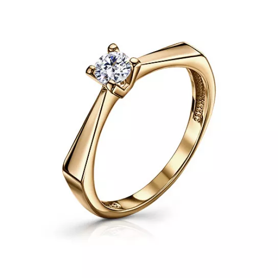 Кольцо с фианитом из золота