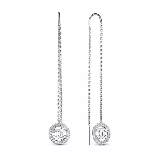 Серьги с фианитом из серебра