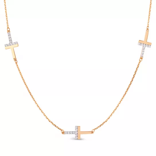 Колье с фианитом из золота