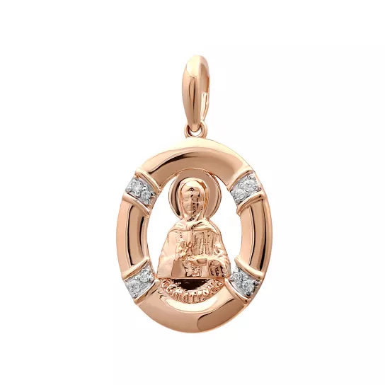 Икона с фианитом из золота