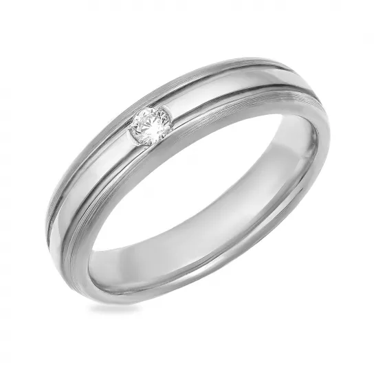 Кольцо обручальное с фианитом из золота