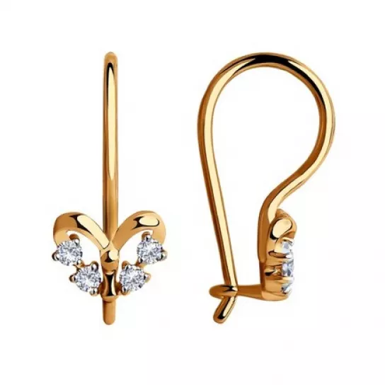 Серьги детские из золота