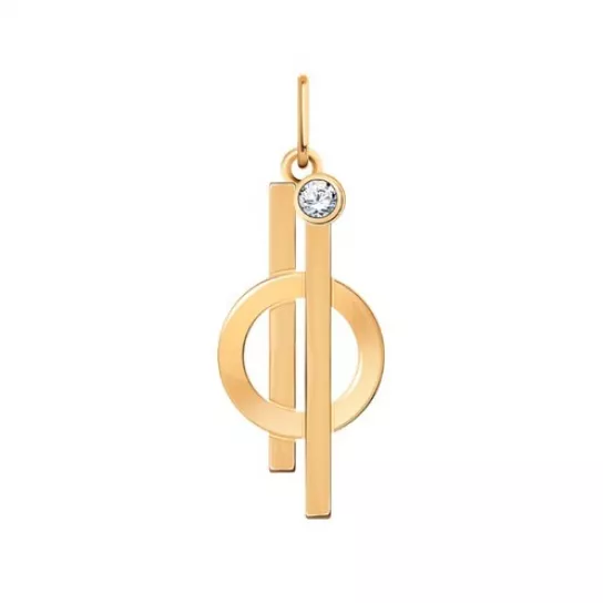 Подвеска с фианитом из золота