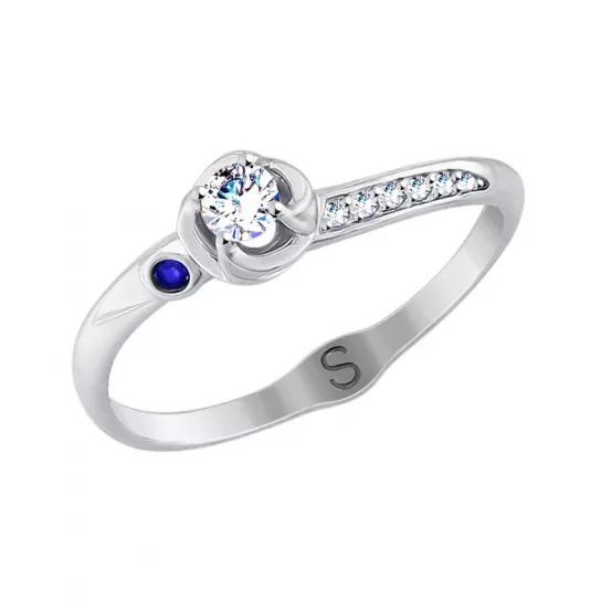 Кольцо с фианитом из золота