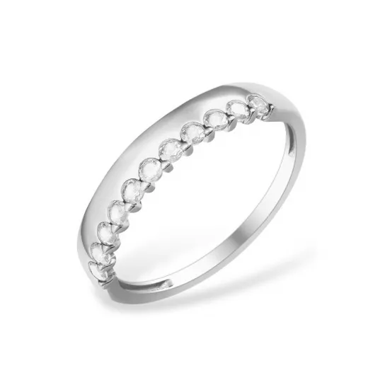 Кольцо с фианитом из серебра