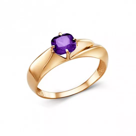 Кольцо с аметистом из золота