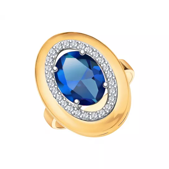 Кольцо с фианитом из золота