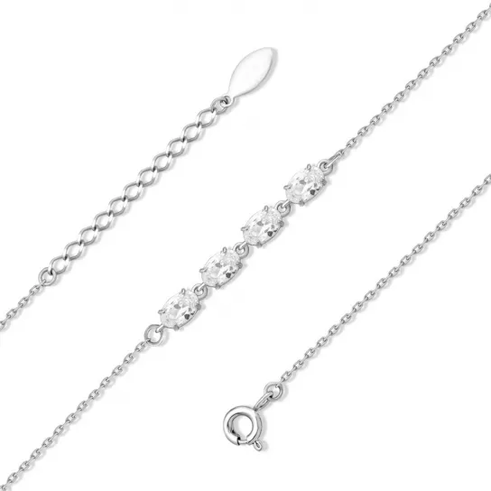 Браслет с фианитом из серебра