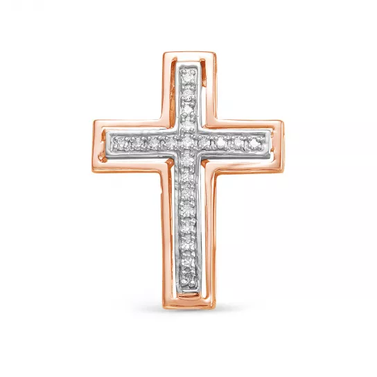 Крест с бриллиантами из золота