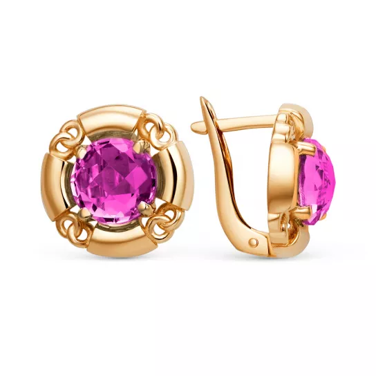 Серьги с рубином из золота