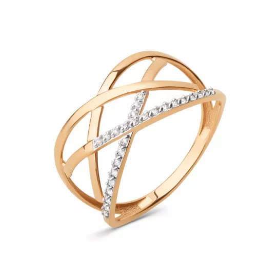 Кольцо с фианитом из золота