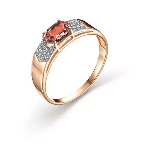 Кольцо с фианитом из золота