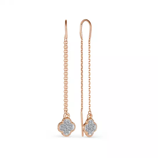 Серьги с фианитом из золота