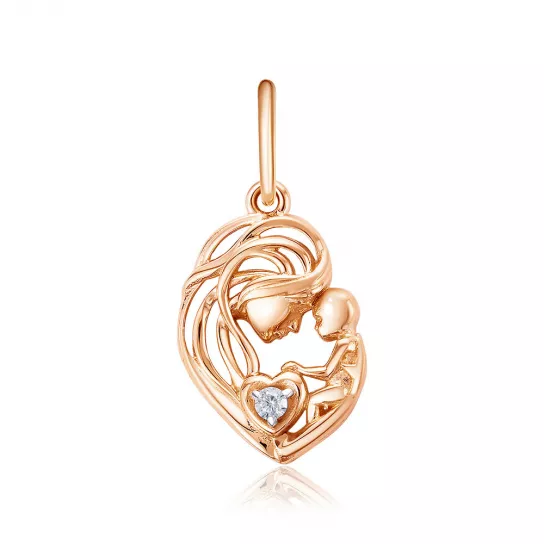 Подвеска с фианитом из золота