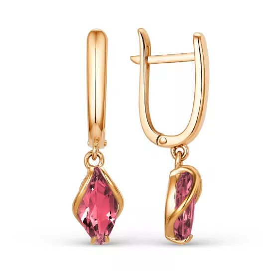 Серьги с гранатом из золота