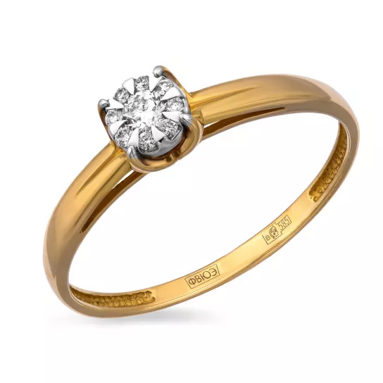 Кольцо с бриллиантами из золота