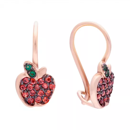 Серьги детские с фианитом из золота