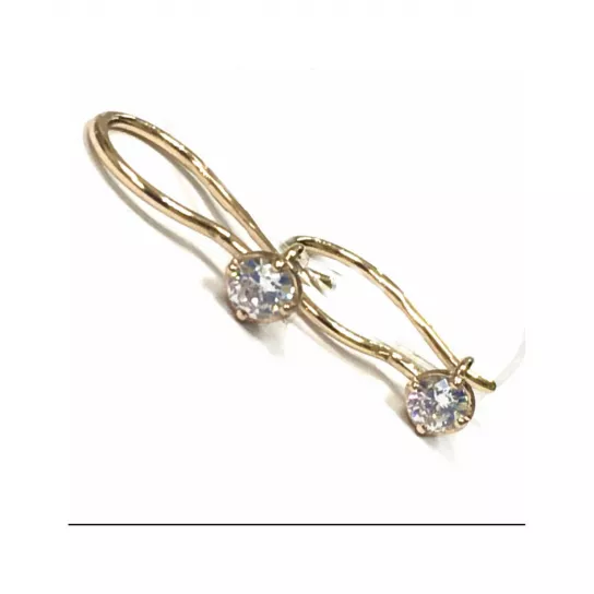 Серьги детские с фианитом из золота