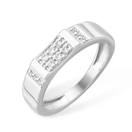 Кольцо с фианитом из серебра